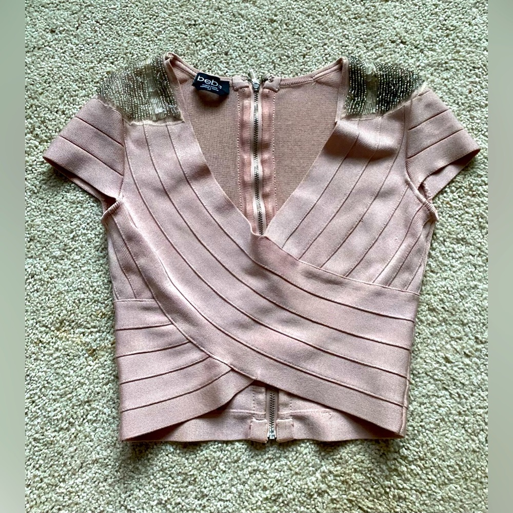 Bebe crop top bandage bodycon